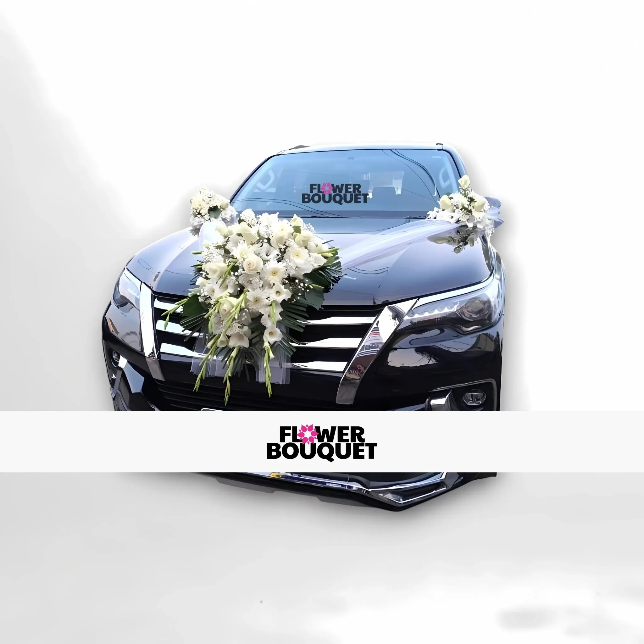 Elegant White Floral Car Decoration