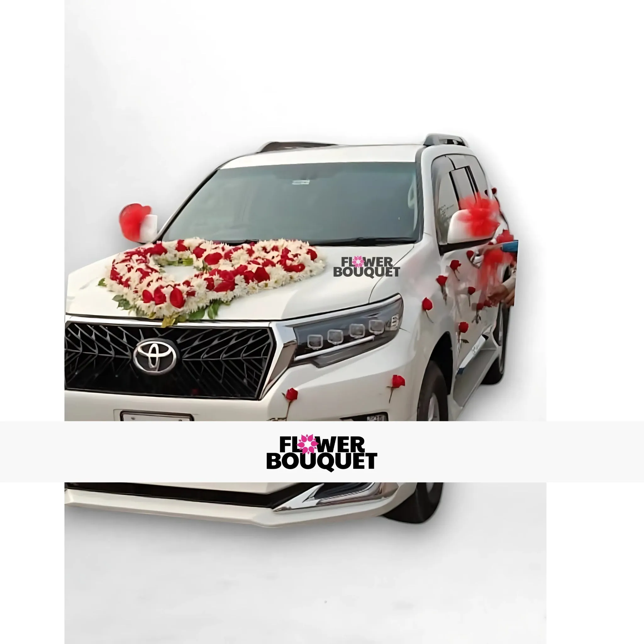 Heart-Shaped Floral Car Decoration