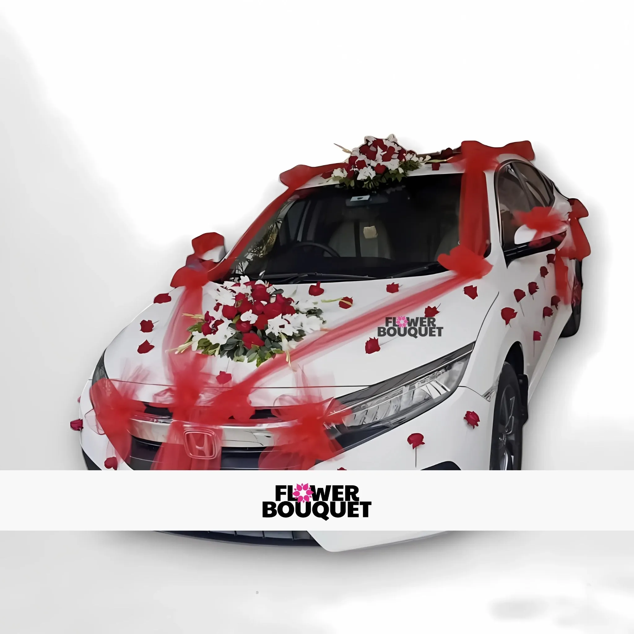 Luxurious Red Rose Civic Car Decoration