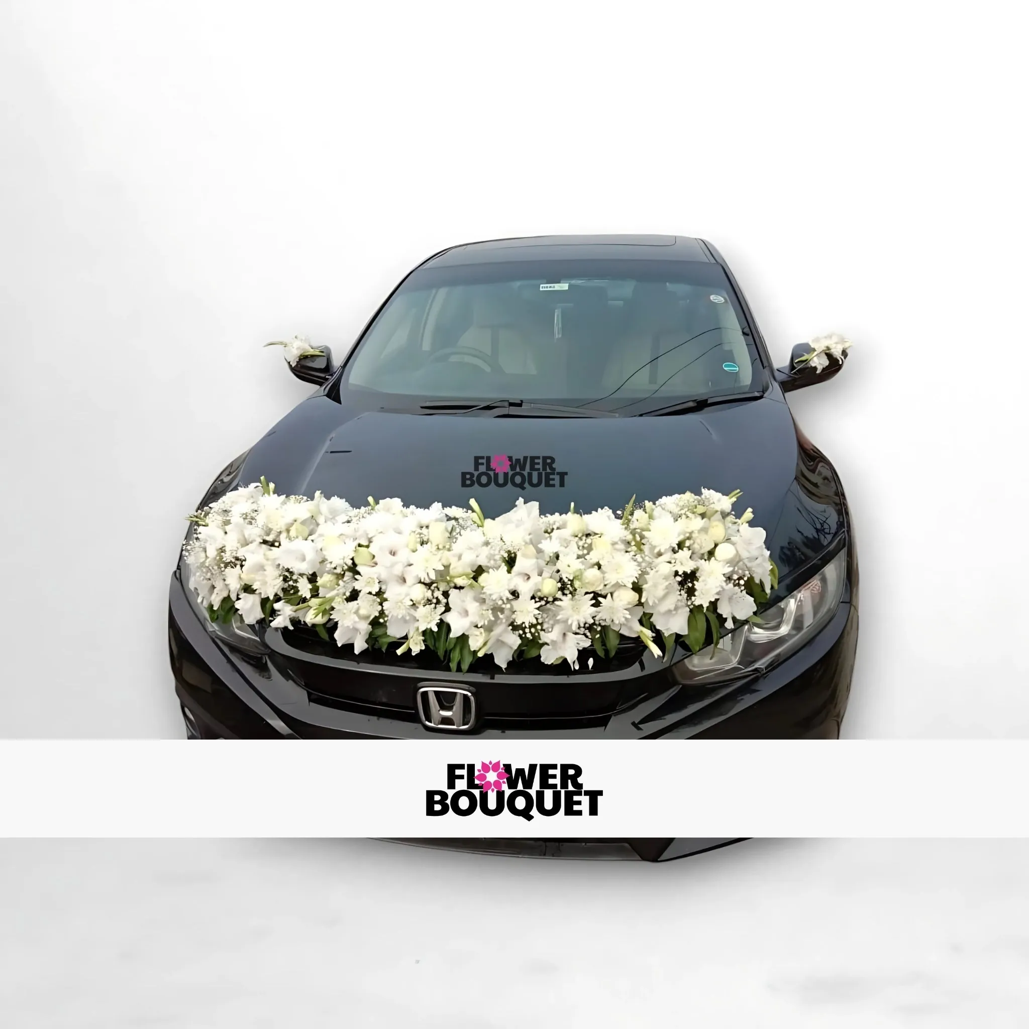 Luxurious White Flower Car Decoration