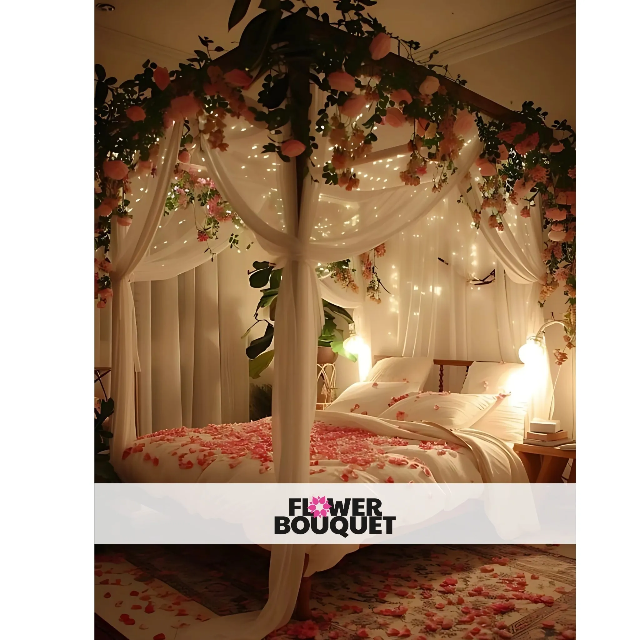 Enchanted Floral Canopy Bed Decor