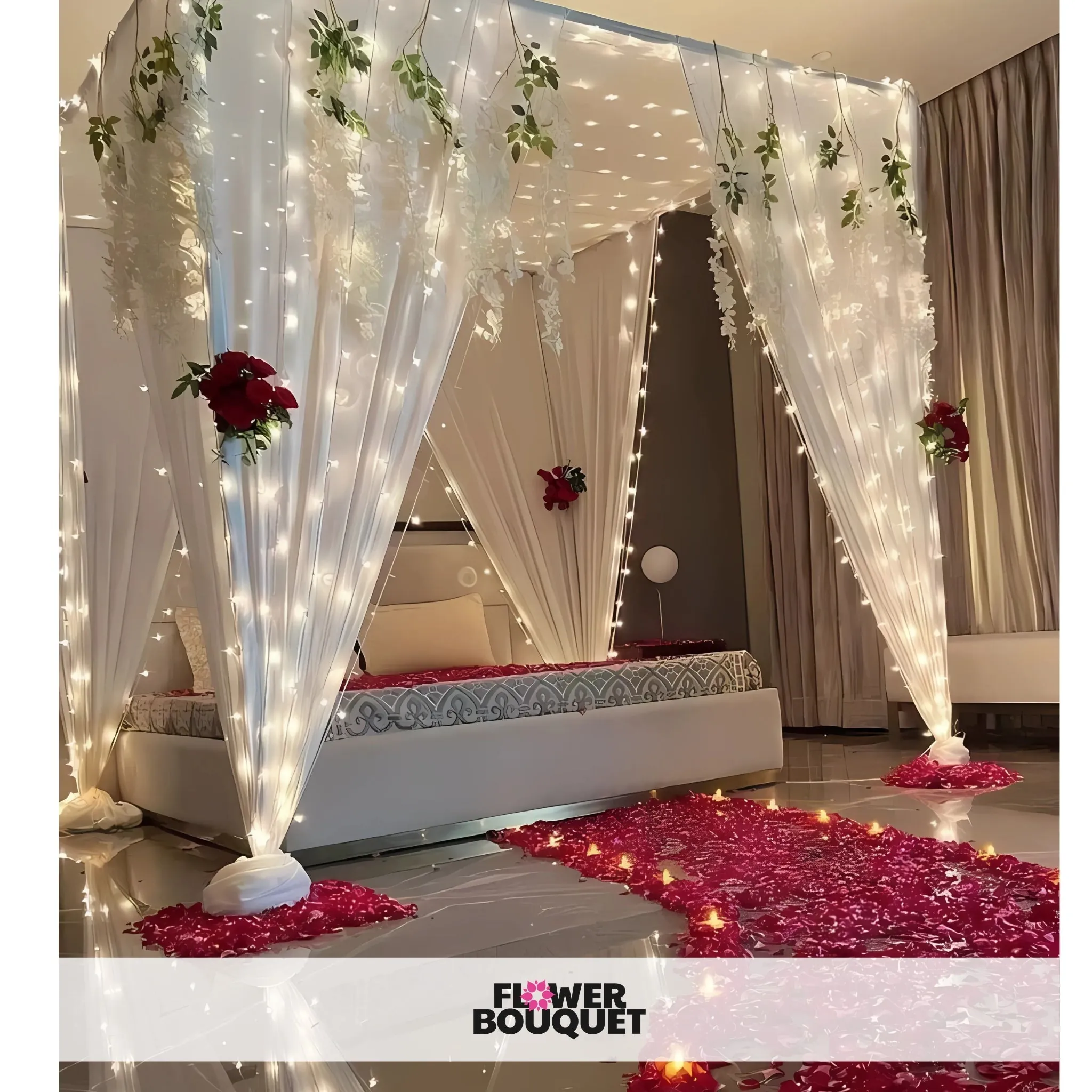 Enchanted Flower Canopy Bed Decor