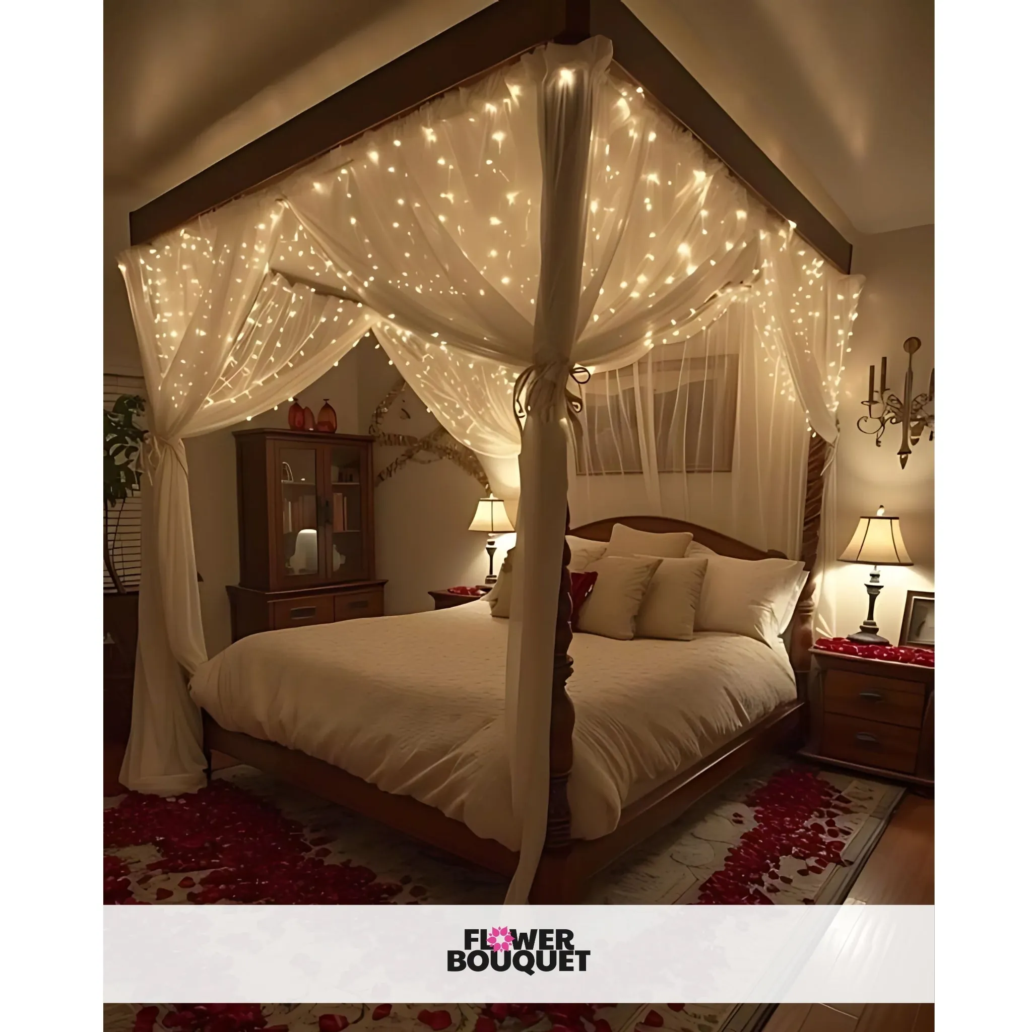 Romantic Flower Canopy Bed Decor