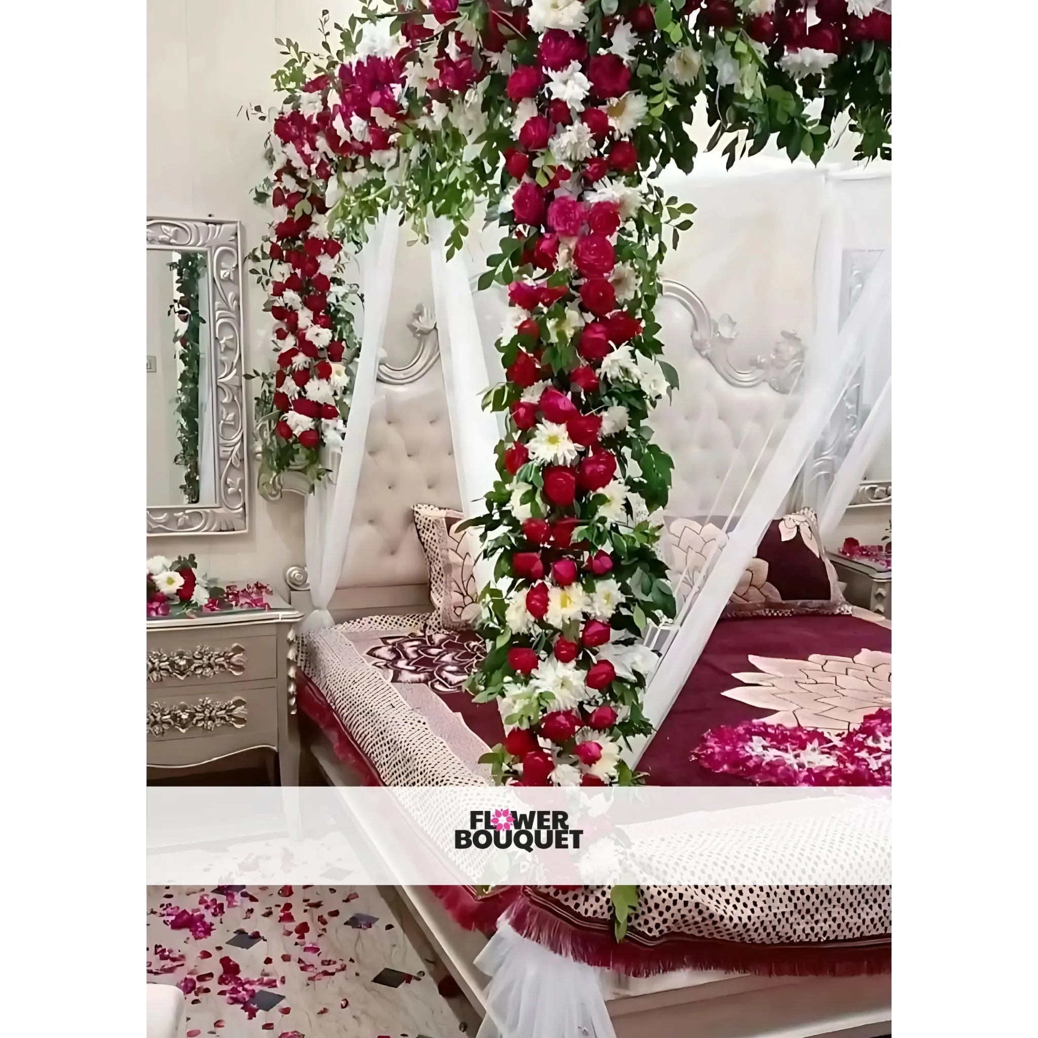 Romantic Flower Canopy Bed Decor